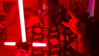 Star Wars Kylo Ren SpringAction Lightsaber  Force Action Lightsaber toy review [upl. by Eilrebma]