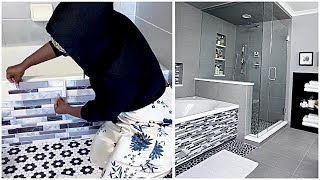 SMALL BATHROOM MAKEOVER ON A BUDGET  DIY BATHROOM MAKEOVER 2021  HUGE BATHROOM TRANSFORMATION [upl. by Arahk]