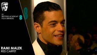 Rami Malek on Bohemian Rhapsody  Red Carpet Interview  EE BAFTA Film Awards 2019 [upl. by Audy]