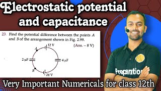 Pfp23 electrostatic potential capacitance find the potential difference between the points A and [upl. by Noiramed479]