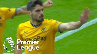 Pedro Netos cross deflects off Ruben Dias to give Wolves lead v City  Premier League  NBC Sports [upl. by Ahsinahs798]