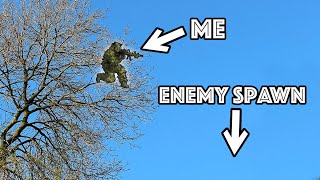 Pi£ing off airsoft players from the TALLEST tree on the map 🌳 [upl. by Etnoval732]