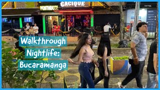 4K Walking tour of Bucaramanga nightlife Cabecera Cuadraplay area [upl. by Anehsat]