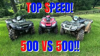 Honda Foreman VS Honda Rubicon Top Speed and Drag Race [upl. by Yendahc]