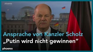 Fernsehansprache Kanzler Scholz zum russischen Angriff auf die Ukraine [upl. by Oralee827]