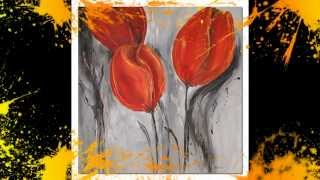 Acrylmalerei Tulpen Demo Acrylic Painting Tulips Peinture [upl. by Adnyleb798]