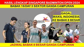 Hasil lengkap Babak 16 Besar Singapura Open 2024 Ganda Campuran [upl. by Ezaria]