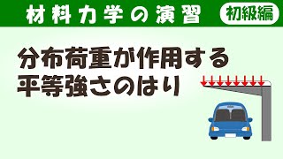 分布荷重が作用する平等強さのはりの応力やたわみの計算方法を演習しよう！【材料力学の演習（初級編）】 [upl. by Josi154]