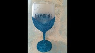 Glittered and Etched Wine Glass Tutorial by Shimmer Wren [upl. by Darbee489]