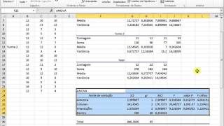 Anova fator duplo com repetição  excel [upl. by Corson]