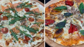 PIZZA SAUMON FUMÉ  PIZZA ANCHOIS  عجينة البيتزا بالطريقة الإيطالية ناجحة ١٠٠٪؜ [upl. by Stephi]