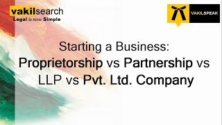 Difference between Proprietorship vs Partnership vs LLP vs Pvt Ltd Company [upl. by Osicnarf]