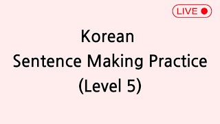 Korean Sentence Making Practice level 5 [upl. by Vergos]