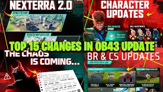 TOP 15 CHANGES IN FREE FIRE AFTER OB43 UPDATE  FREE FIRE NEW UPDATE  OB43 UPDATE FULL DETAILS [upl. by Chemash]