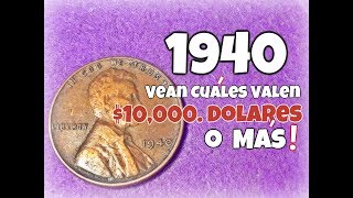 S 1940 Lincoln ¿Cuáles Centavos de Trigo Valen 10000 ó Más [upl. by Aivatnahs507]