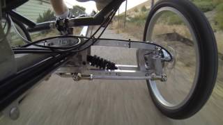 Recumbent Trike prototype trip through a back ally rough road [upl. by Thorley]