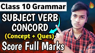 Class 10 Subject Verb Concord with questions  English grammar one shot revision [upl. by Budding]