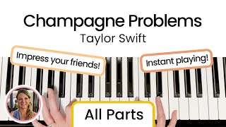 How to play Champagne Problems  Taylor Swift  EASY Piano Tutorial [upl. by Blas906]