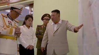 North Korean leader Kim Jong Un and daughter visit Navy headquarters [upl. by Sudaorb18]