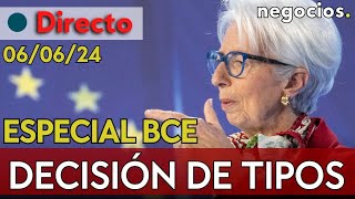 DIRECTO  ESPECIAL BCE Lagarde hace historia ¿qué pasará tras la primera bajada de tipos [upl. by Acinod]