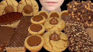 ASMR Chocolate Peanut Butter Desserts Cookies Stuffed Pretzel Crispy Wafer Ice Cream Sandwich 먹방 [upl. by Ailerua83]