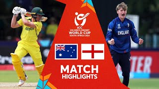 Australia v England  Match Highlights  U19 CWC 2024 [upl. by Etnuaed]