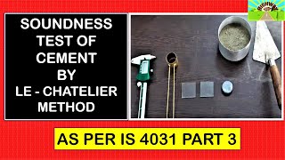 SOUNDNESS TEST OF CEMENT BY LE  CHATELIER METHOD [upl. by Lacim]