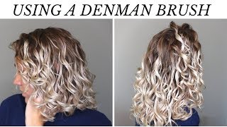 How to use the Denman Brush on WavesCurly  Wet to Dry Routine [upl. by Adirem]