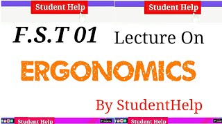 Fst 01Class1 on Ergonomics श्रम दक्षता संबंधी विज्ञान in Hindi fst ignou studenthelp [upl. by Hpeseoj]