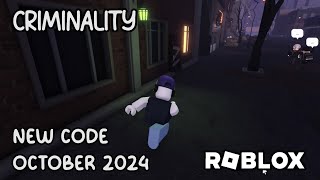 Roblox Criminality New Code October 2024 [upl. by Etteniotna422]