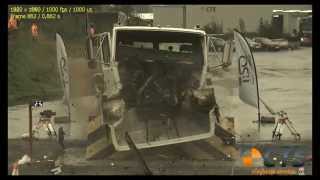 Crash test Freightliner vs Road Blocker ASTM F2656 M30 [upl. by Agbogla]