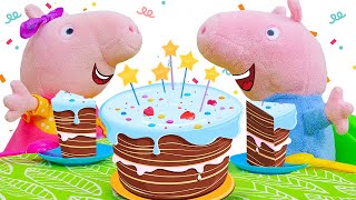 Pourquoi George Pig ne peutil pas manger le gâteau Peppa Pig  jouets pour enfants [upl. by Akimahs138]