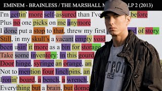 Eminem  Brainless Rhyme Scheme Highlighted [upl. by Chyou]