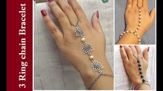 3 DIY Ring Chain Bracelet  How To Make Ring Chain Bracelet At Home  Creationampyou [upl. by Kary]