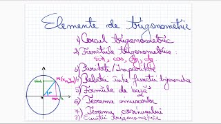 Elemente de Trigonometrie [upl. by Hadihsar]