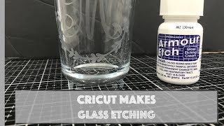 Easy Glass Etching Under 5 Mins using Armour Etch Cream and Cricut Vinyl Stencil  Great Gift Idea [upl. by Zuliram]