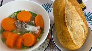 eat đậu khuôn chiên giòn bánh mì chấm bò cà rốt [upl. by Ylro]