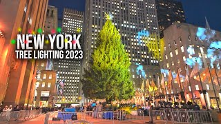 NYC Christmas 2023 ✨ Rockefeller Center Christmas Tree Lighting Preparation 5th Avenue Bryant Park [upl. by Rosdniw]