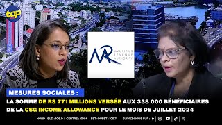 Mesures sociales  La somme de Rs 771 millions versée aux 338 000 bénéficiaires de la CSG [upl. by Shannon]