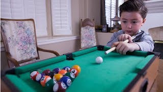 6 Yearold billiard prodigy playing with a mini pool table [upl. by Liag]