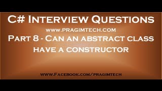 Part 8 Can an abstract class have a constructor [upl. by Arch]