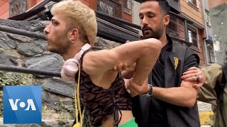 Turkish Police Chase Detain Protesters at Istanbuls Trans Pride Parade  VOA News [upl. by Nappie]