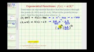 Ex Find an Exponential Decay Function Given Two Points  Initial Value Given [upl. by Iggep]