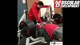 Iain Valliere BENCH PRESS 495 x 7 [upl. by Eenwat]