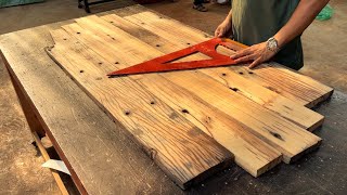 Recycle Old Shipbuilding Wood  Make A Sturdy Oval Dining Table Easily [upl. by Dewey]