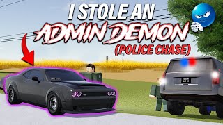 I STOLE AN ADMIN DODGE DEMON IN GREENVILLE OOPS  ROBLOX  Greenville [upl. by Nyleuqaj848]