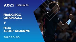 Francisco Cerundolo v Felix AugerAliassime Highlights  Australian Open 2023 Third Round [upl. by Florina]