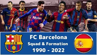 FC Barcelona Squad amp Formation 1990 to 2022 with season results [upl. by Geerts]