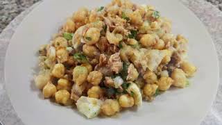 Salada de Grão de Bico com Atum  Portuguese Chickpea and Tuna Salad [upl. by Rochester]