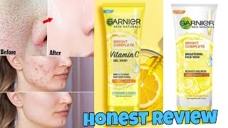 Garnier bright complete vitamin C facewash review 15 day challenge with Garnier vitamin C facewash [upl. by Jaco543]